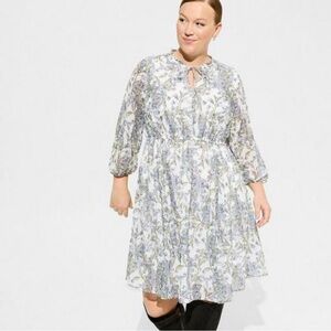 Torrid Floral Pattern Long Sleeve Challis Dress - 2X - Like New